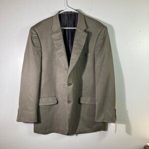 Mens Jones New York Drake Silk Suit Jacket Coat Brown Green 46 Reg‎ NWT